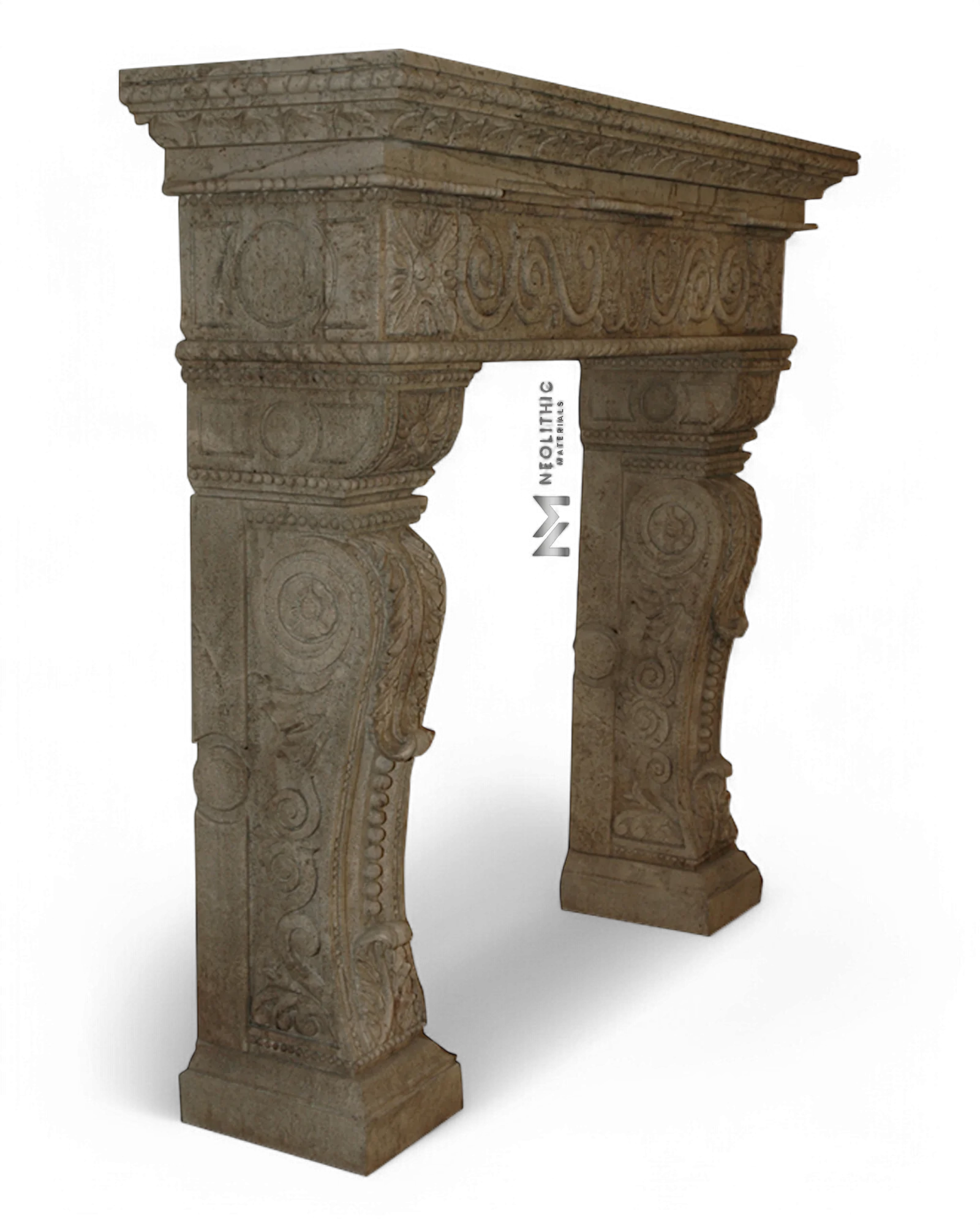 Limestone Fireplace Mantel - Image 2